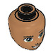 LEGO Medium Dark Flesh Minidoll Head with Light Green Eyes and Open Mouth Smile (38718 / 92198)