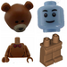 LEGO Середня темна м&#039;якоть Minifig Medium Dark Flesh With Bear Helmet and Red Bow Tie