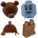 LEGO Medium Donker Vleeskleurig Minifig Medium Dark Flesh met Bear Helm en Rood Bow Tie
