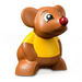 LEGO Medium Donker Vleeskleurig Mouse (Sitting) met Geel Top (75774)