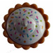 LEGO Carne oscura medio Pie con Blanco Cream Filling con Sprinkles (12163)