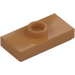 LEGO Medium Dark Flesh Plate 1 x 2 with 1 Stud (with Groove and Bottom Stud Holder) (15573 / 78823)