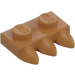 LEGO Medium Dark Flesh Plate 1 x 2 with 3 Teeth (15208)