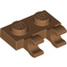 LEGO Medium Dark Flesh Plate 1 x 2 with Horizontal Clips (Open &#039;O&#039; Clips) (49563 / 60470)