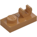 LEGO Mittleres dunkles Fleisch Platte 1 x 2 mit oben Clip ohne Lücke (44861)