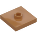 LEGO Mittleres dunkles Fleisch Platte 2 x 2 mit Nut und 1 Mitte Noppe (23893 / 87580)