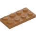 LEGO Mittleres dunkles Fleisch Platte 2 x 4 (3020)