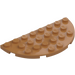 LEGO Mittleres dunkles Fleisch Platte 4 x 8 Rund Hälfte Kreis (22888)