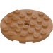 LEGO Medium Dark Flesh Plate 6 x 6 Round with Pin Hole (11213)