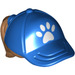 LEGO Medium donker vleeskleurig Paardenstaart Haar met Blauw Pet met Paw Print (35660 / 61404)