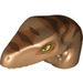 LEGO Medium Dark Flesh Raptor Dinosaur Head with Orange and Brown Stripes (11853 / 11864)