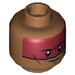 LEGO Medium Dark Flesh Red Knee Head (Safety Stud) (3626 / 14150)
