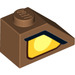 LEGO Medium Dark Flesh Slope 1 x 2 (45°) with Yellow eye right (3040 / 29136)