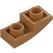 LEGO Medium Mörk Hud Backe 1 x 2 Böjd Omvänd (24201)