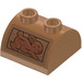 LEGO Medium Dark Flesh Slope 2 x 2 Curved with 2 Studs on Top with Rabbit Carving Sticker (30165)