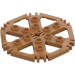 LEGO Středně tmavá tělová Technic Deska 6 x 6 Hexagonal s Six Paprsky a Clips s dutými cvočky (64566)