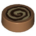 LEGO Medium Dark Flesh Tile 1 x 1 Round with Cinnamon Roll (39557 / 98138)