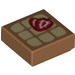 LEGO Medium Dark Flesh Tile 1 x 1 with Waffle and Strawberries with Groove (3070 / 51134)