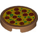 LEGO Medium Dark Flesh Tile 2 x 2 Round with Pizza with &quot;X&quot; Bottom (14769 / 18643)