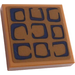 LEGO Medium Dark Flesh Tile 2 x 2 with Square Waffle Pattern Sticker with Groove (3068)
