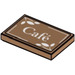 LEGO Medium Dark Flesh Tile 2 x 3 with ‘Café’ and Leaves Sticker (26603)