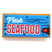LEGO Medium Donker Vleeskleurig Tegel 2 x 4 met &quot;Fresh Seafood&quot; Sign Sticker (87079)