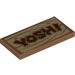 LEGO Medium Dark Flesh Tile 2 x 4 with &#039;YOSHI&#039; (87079 / 94350)