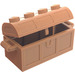 LEGO Carne medio scuro Treasure Chest with Lid (Cerniera spessa con slot nella parte posteriore)