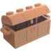 LEGO Chair moyenne foncée Treasure Chest avec Couvercle (Charnière épaisse avec fentes à l&#039;arrière)