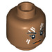 LEGO Medium Dark Flesh Valkyrie Minifigure Head (Recessed Solid Stud) (3626 / 34834)
