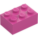 LEGO Rosa scuro medio Mattoncino 2 x 3 (3002)