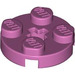LEGO Mittleres dunkles Rosa Platte 2 x 2 Runden mit Achse Loch (mit &#039;+&#039; Achsloch) (4032)