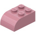 LEGO Medium donkerroze Helling Steen 2 x 3 met Gebogen bovenkant (6215)