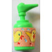 LEGO Středně zelená Scala Soap Dispenser s Young Chickens Samolepka