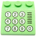 LEGO Středně zelená Sklon 3 x 3 (25°) s Number Keypad (4161 / 82243)