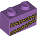 LEGO Mittlerer Lavendel Backstein 1 x 2 mit Belle Unterseite Golden Chains mit Unterrohr (3004)