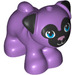 LEGO Medium lavendel Hond - Pug met Zwart Oren en Muzzle en Metallic Roze Neus (72464 / 77303)