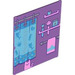 LEGO Medium Lavender Glass for Frame 1 x 6 x 6 with Shower curtain and towel (42509 / 104477)