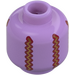 LEGO Medium Lavender Head with Dark Red and Gold Zig Zag Vertical Lines (Recessed Solid Stud) (3274 / 104988)