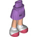 LEGO Medium Lavender Hip with Basic Curved Skirt with White Shoes with Thick Hinge (35614)