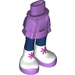 LEGO Medium lavendel Heup met Kort Dubbele Layered Skirt met Wit en Purple shoes (23898 / 92818)