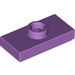 LEGO Medium Lavender Plate 1 x 2 with 1 Stud (with Groove and Bottom Stud Holder) (15573 / 78823)
