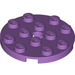 LEGO Medium Lavender Plate 4 x 4 Round with Hole and Snapstud (60474)