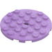 LEGO Medium Lavender Plate 6 x 6 Round with Pin Hole (11213)