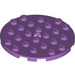 LEGO Medium Lavender Plate 6 x 6 Round with Pin Hole (11213)