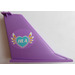 LEGO Medium Lavender Rudder 2 x 12 x 8 with heart with wings and &#039;HLA&#039; on both sides Sticker (54094)
