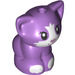 LEGO Medium Lavender Sitting Cat (Small) with Purple Nose (72530 / 77304)