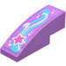 LEGO Medium Lavender Slope 1 x 3 Curved with Magenta Star and Wave (Right) Sticker (50950)