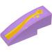 LEGO Medium Lavender Slope 1 x 3 Curved with Orange and Yellow Shooting Star (Left) Sticker (50950)