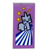 LEGO Medium Lavender Tile 1 x 2 with Unikitty Sticker with Groove (3069)